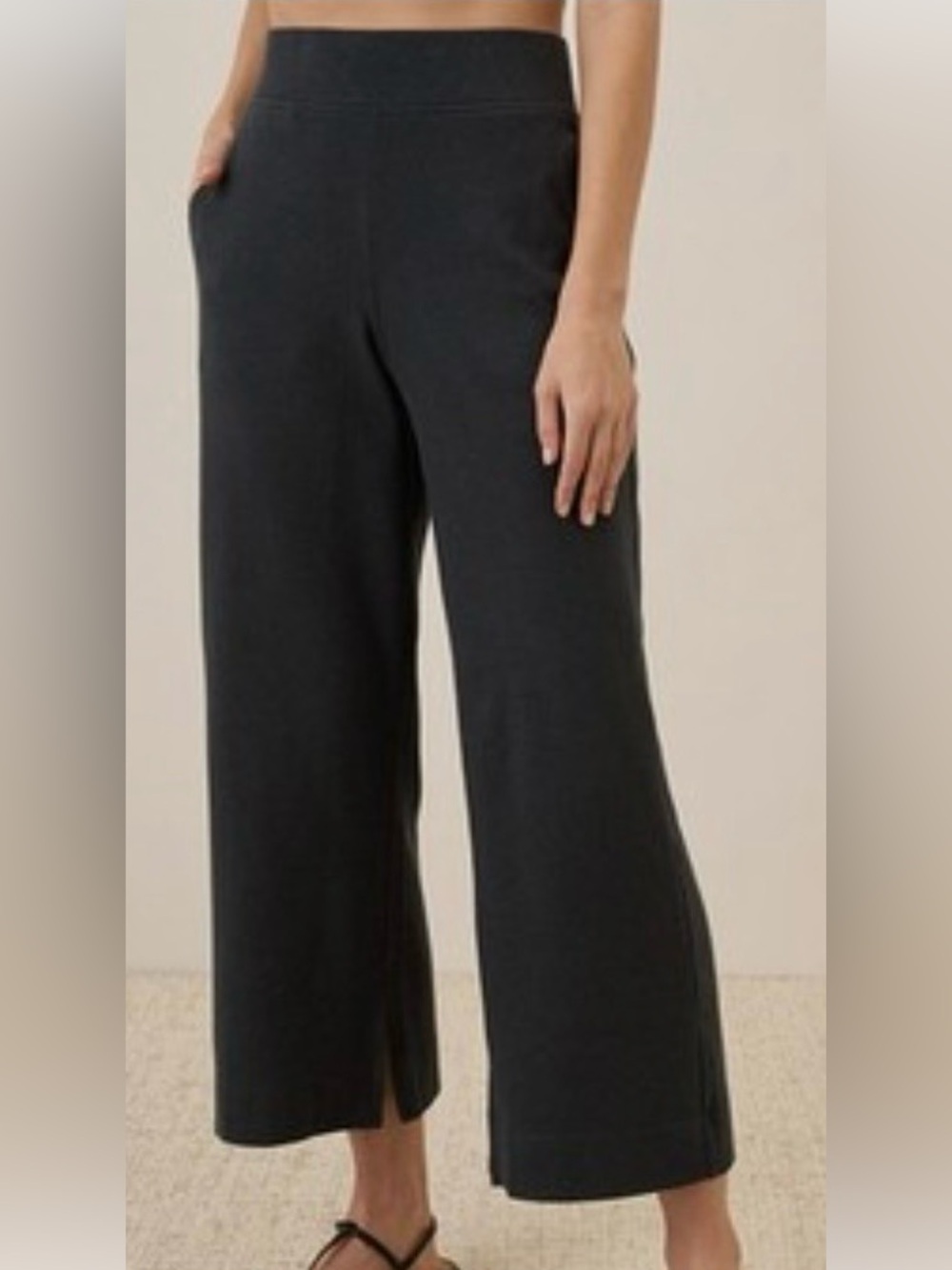 Pact Charcoal Heather Airplane Wide-Leg Pant 100% Organic Cotton Extra Small